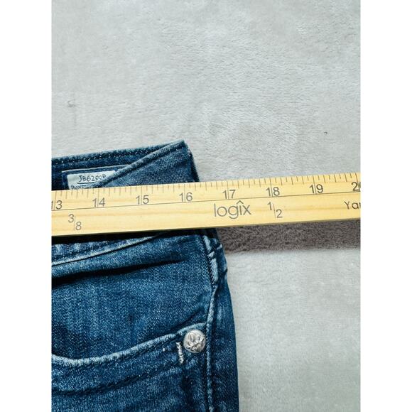 Miss Me Jeans Women 26 Medium Wash Blue Denim Boyfriend Capri Cuffed Embellished - Picture 12 of 13